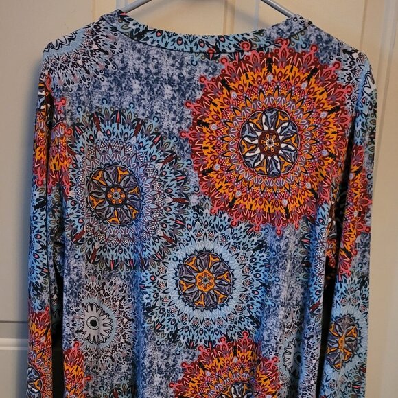 Longyuan Pretty Multicolor Lightweight Long Sleeved Pullover Top Misses XL - Picture 6 of 6